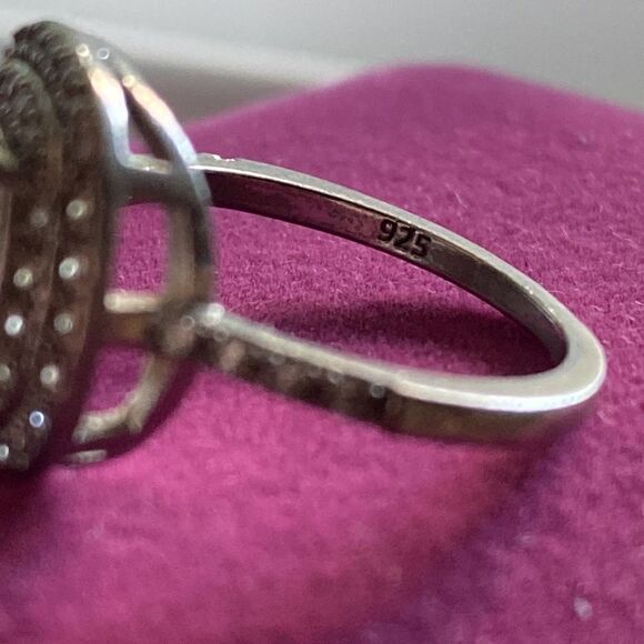 💛 925 Plated CZ Halo Ring - Picture 6 of 6